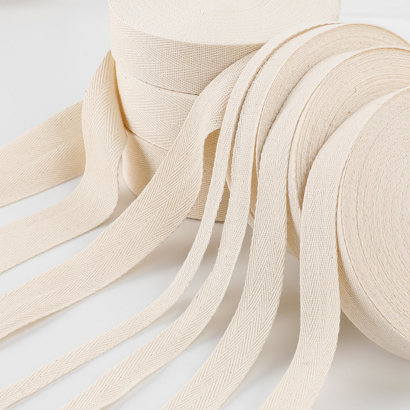 Textile And Sewing Supply - Beige Ribbons 10/15/20/25/30/40/50/60mm Width Twill Cotton