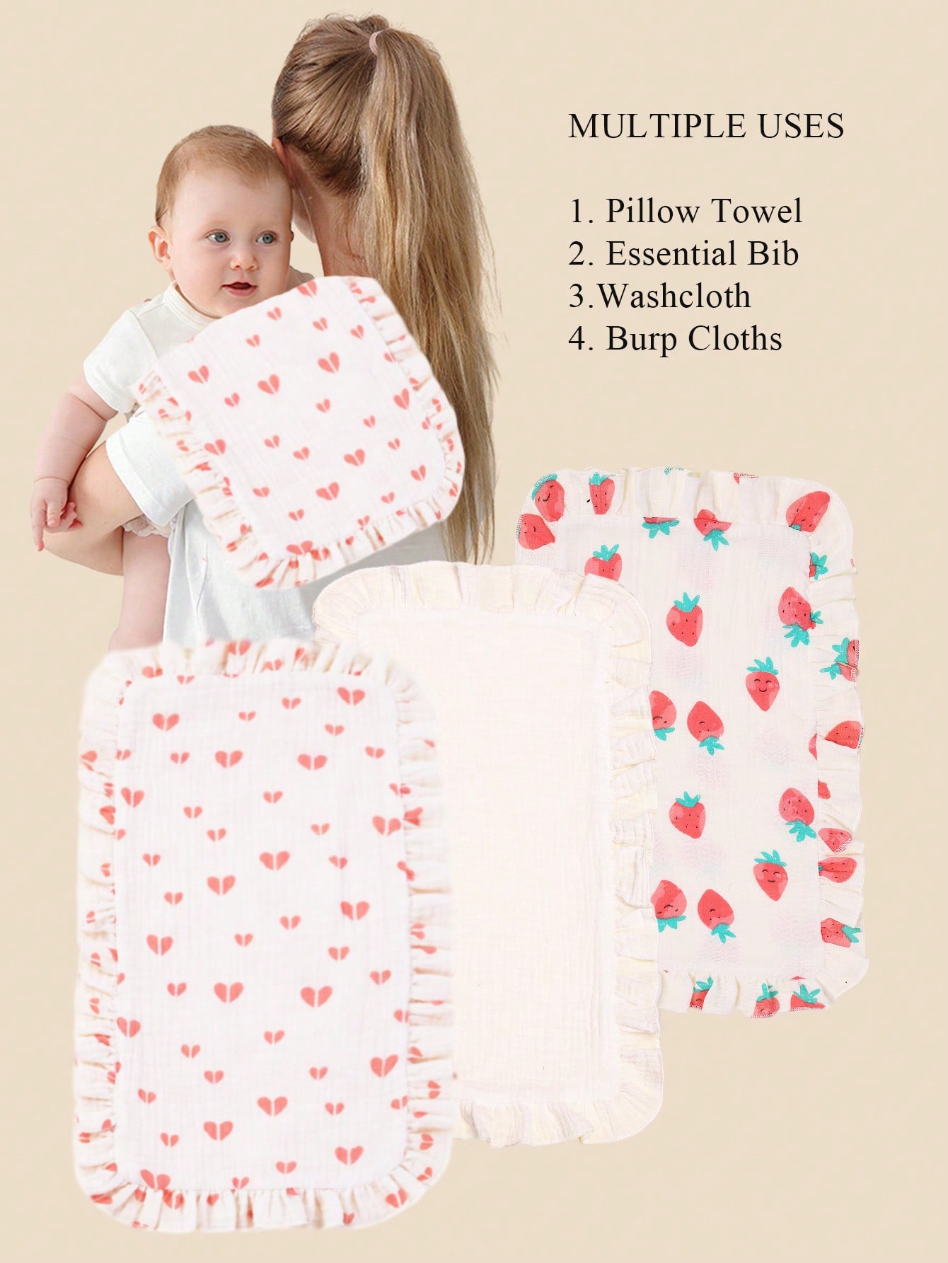 Shoulder Pad Set In - 3Pcs/Set Soft Muslin Cotton Gauze Shoulder