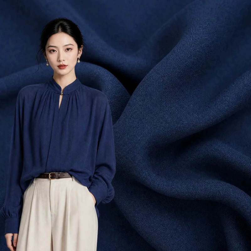 Sewing Fabric - Premium Sandwashed Linen Satin Fabric Deep