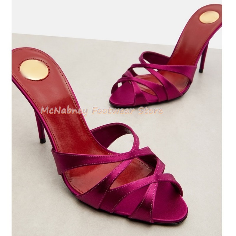 Sewing Fabric - Pointed Stilettos Satin Fabric Cross-Band Roman
