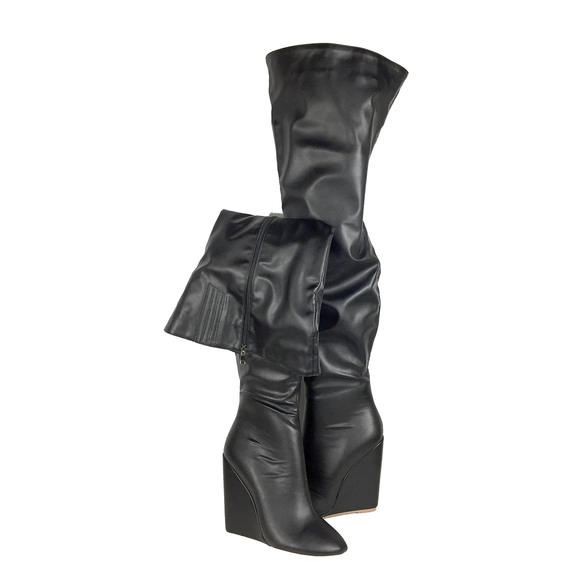 Women’s Black Over-the-Knee Bo - Sewing Zipper ulasan dan harga