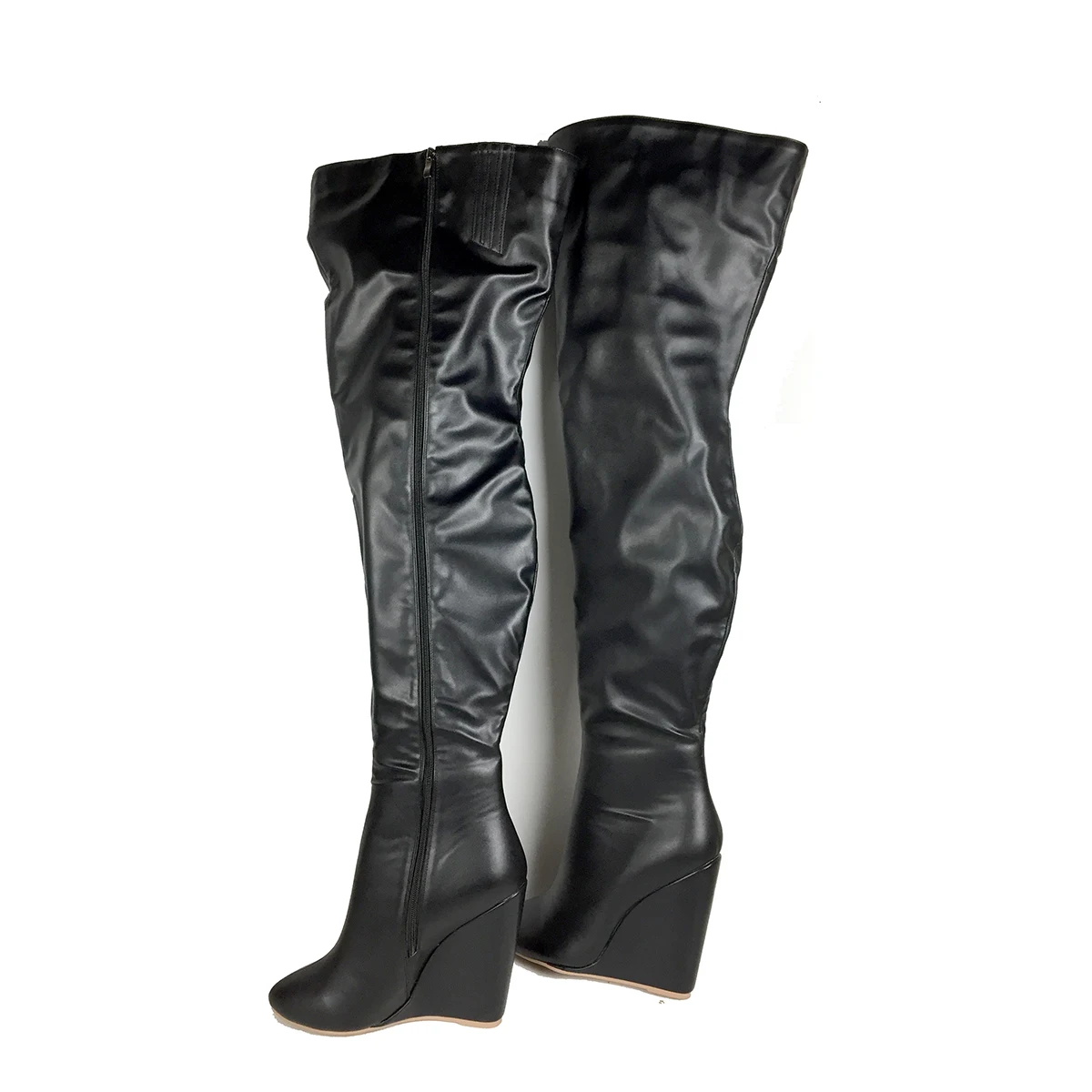 Women’s Black Over-the-Knee Bo - Sewing Zipper ulasan dan harga