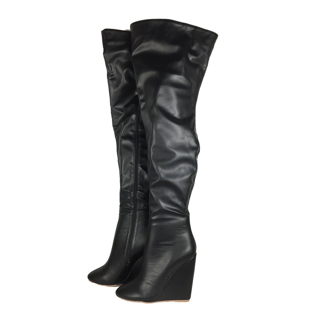 Women’s Black Over-the-Knee Bo - Sewing Zipper ulasan dan harga