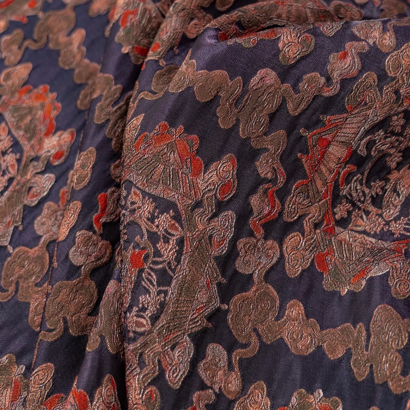 Purple Red Rayon Floral Jacqua - Sewing Fabric ulasan dan harga