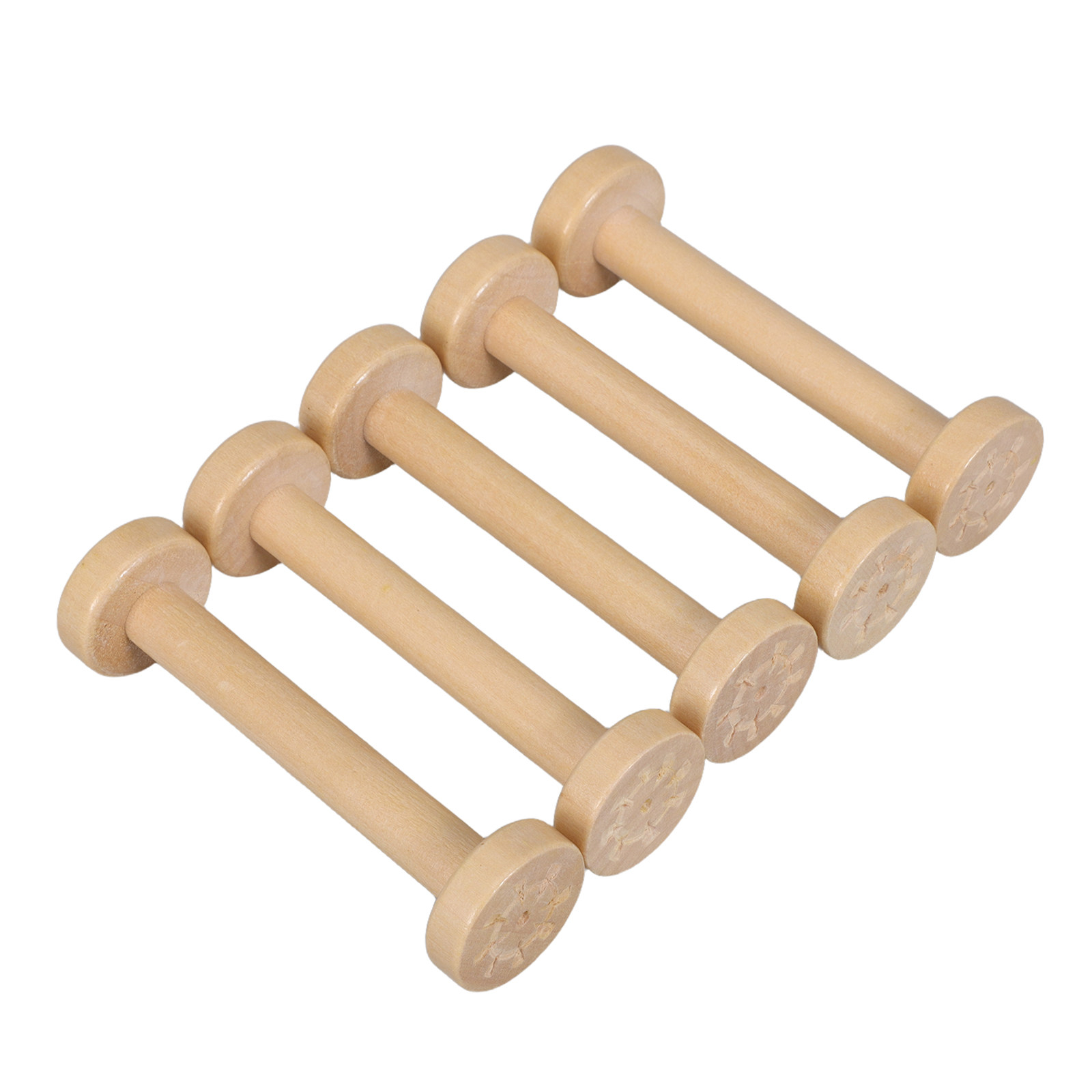 5Pcs Wooden Spools Natural Vin - Sewing And Textile ulasan dan harga
