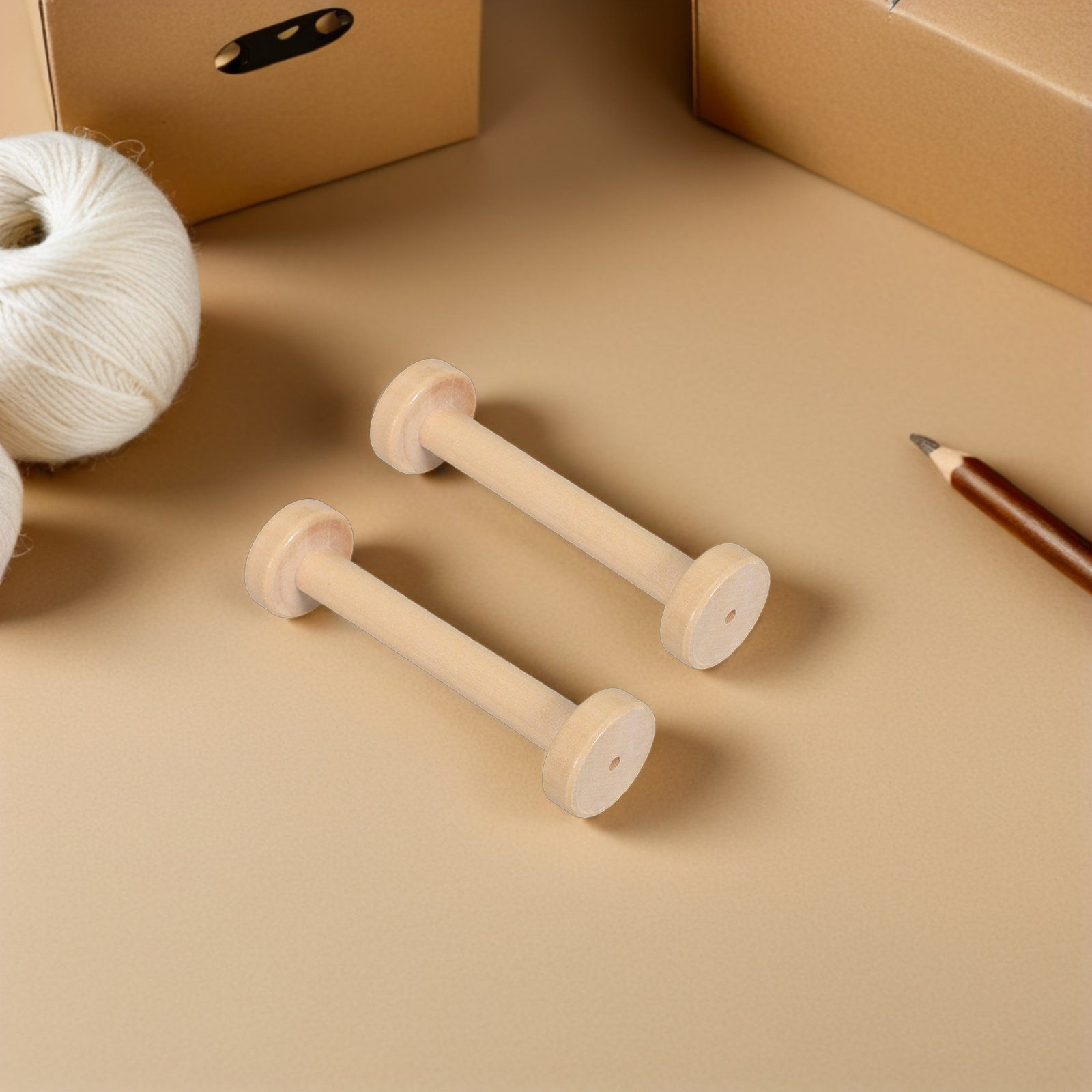 5Pcs Wooden Spools Natural Vin - Sewing And Textile ulasan dan harga