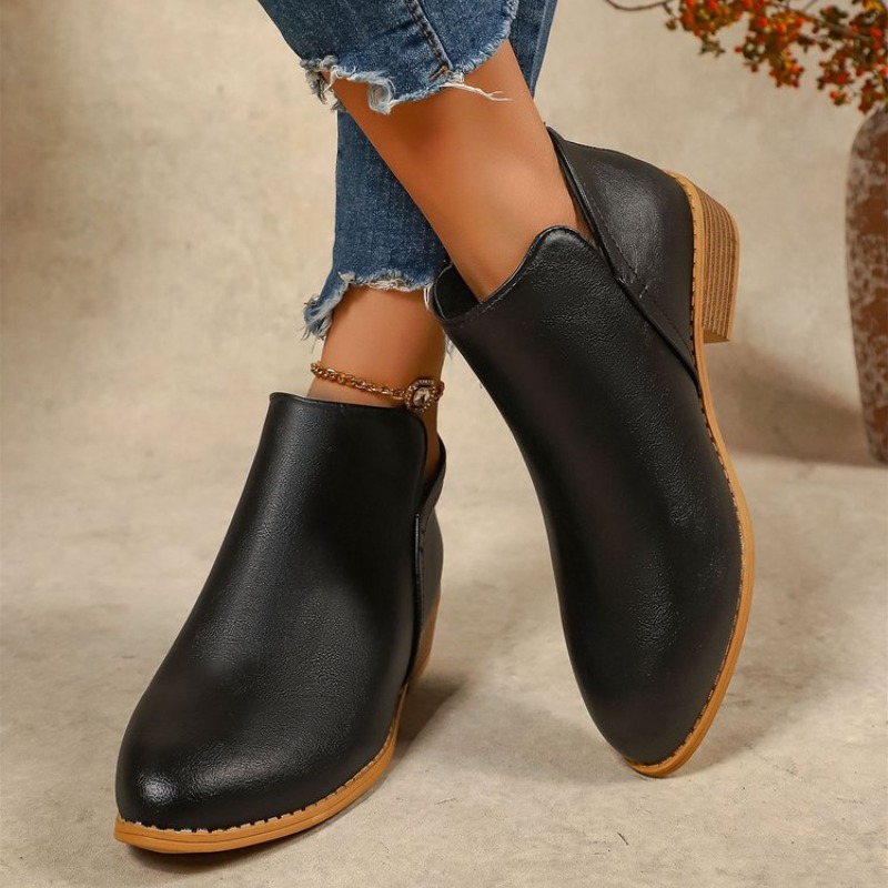 Women's Ankle Boots Round Toe  - Sewing Zipper ulasan dan harga