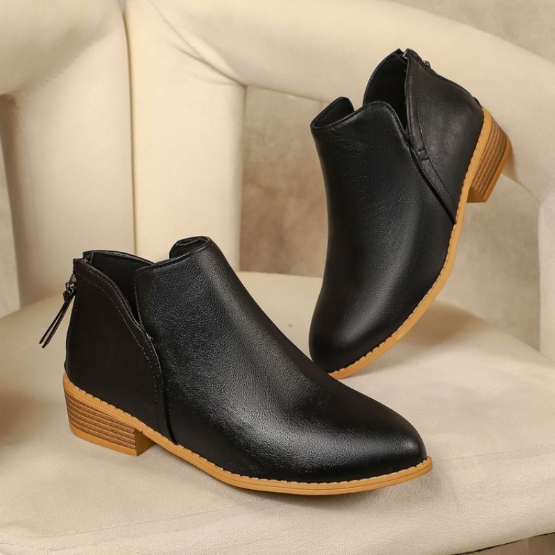 Women's Ankle Boots Round Toe  - Sewing Zipper ulasan dan harga