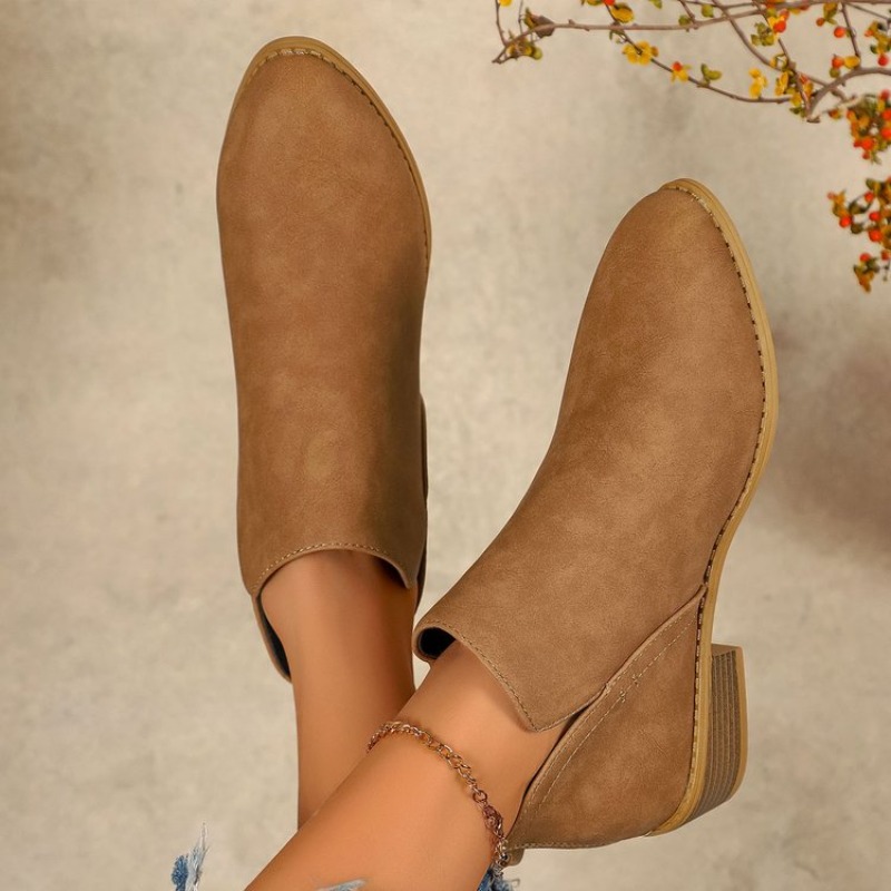 Women's Ankle Boots Round Toe  - Sewing Zipper ulasan dan harga