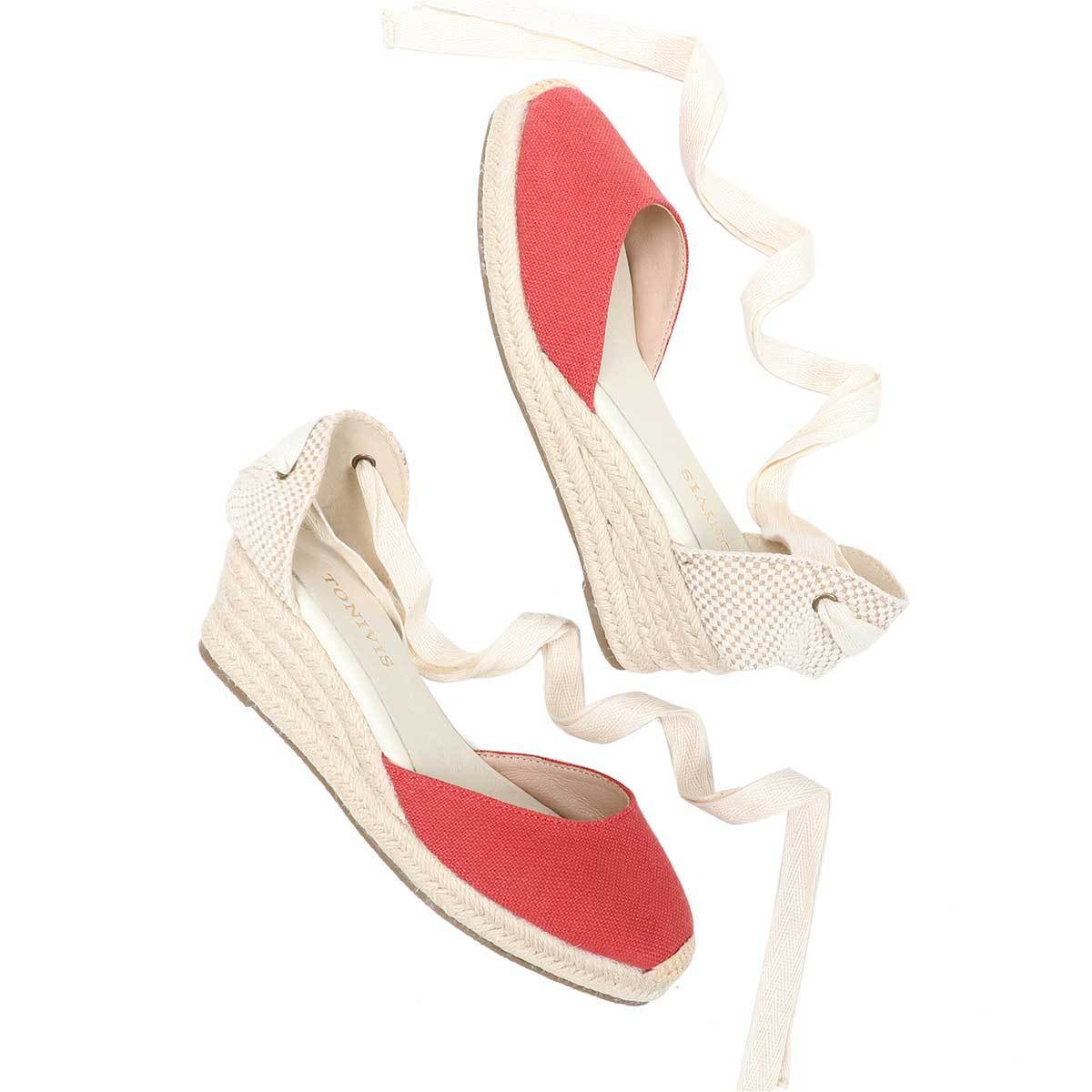 Women Wedge Espadrilles Lace U - Sewing Fabric ulasan dan harga