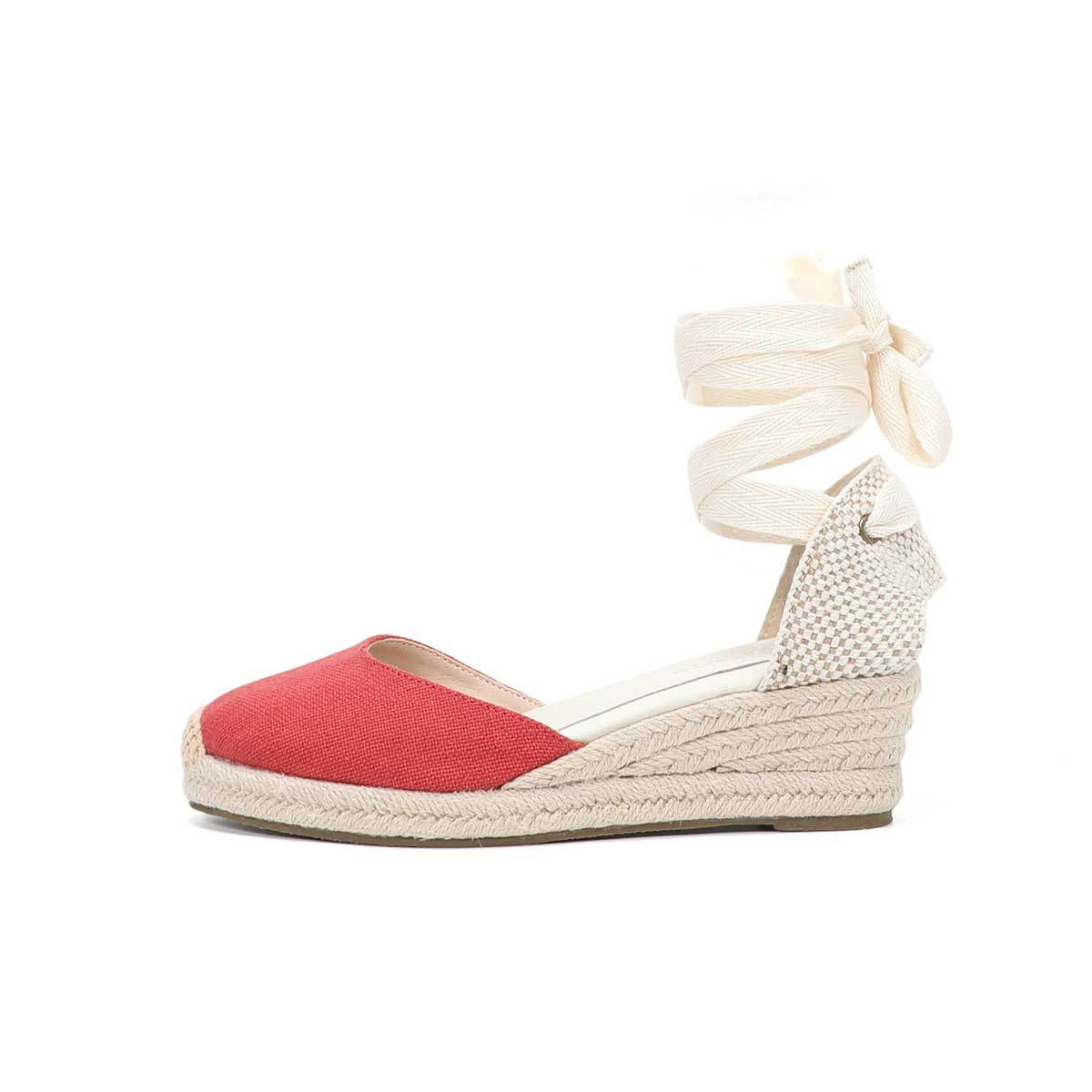 Women Wedge Espadrilles Lace U - Sewing Fabric ulasan dan harga