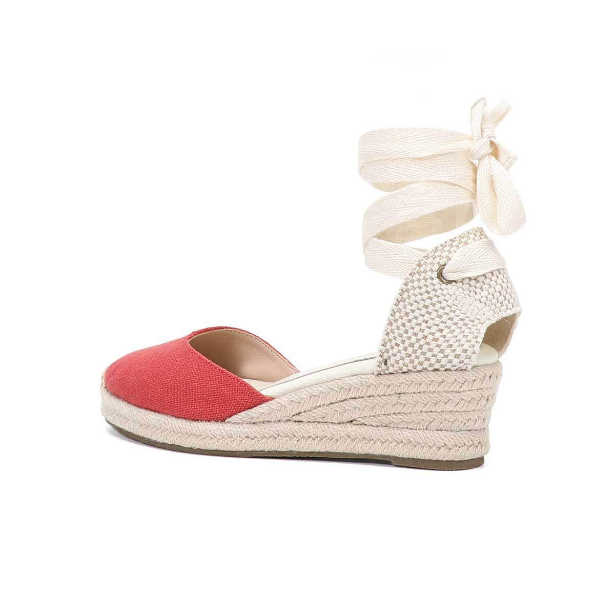 Women Wedge Espadrilles Lace U - Sewing Fabric ulasan dan harga