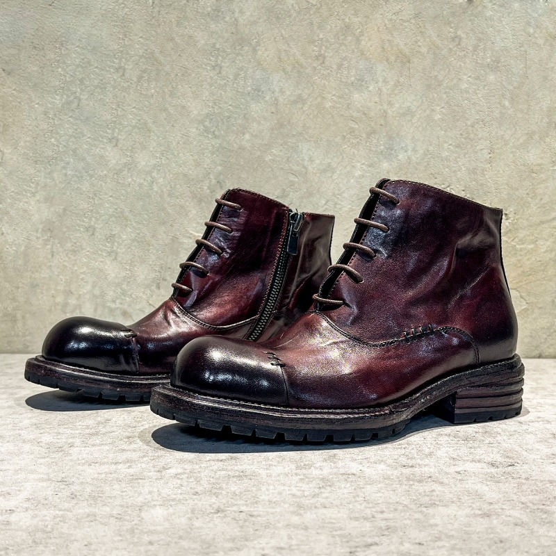 Ethnic Style Washed Horsehide  - Sewing Zipper ulasan dan harga