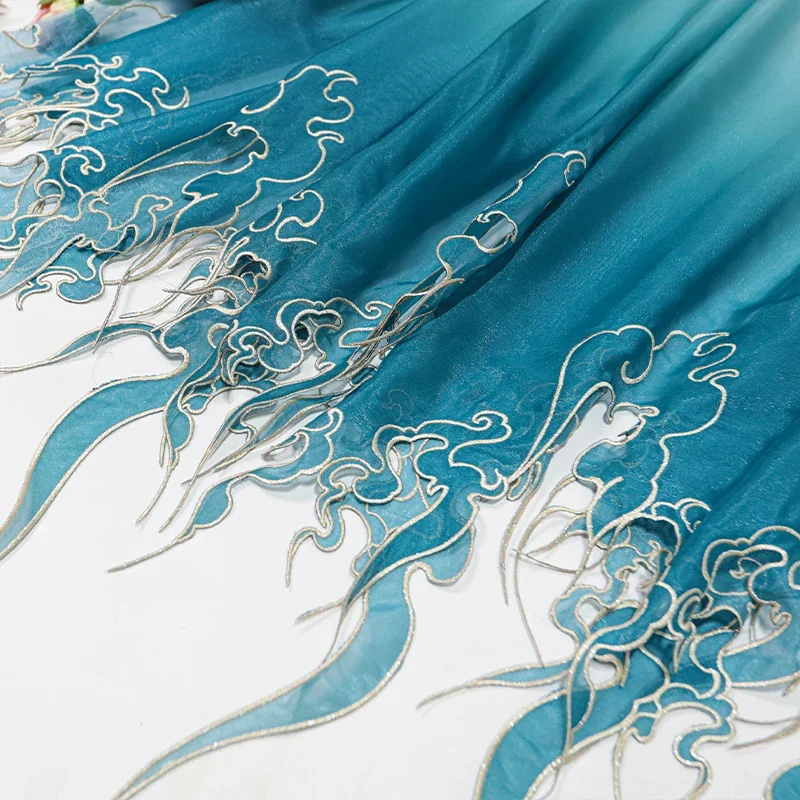 Chinese Style Embroidery Lotus - Sewing Fabric ulasan dan harga