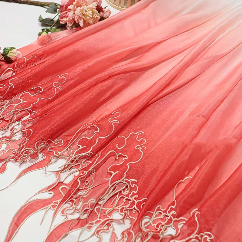 Chinese Style Embroidery Lotus - Sewing Fabric ulasan dan harga