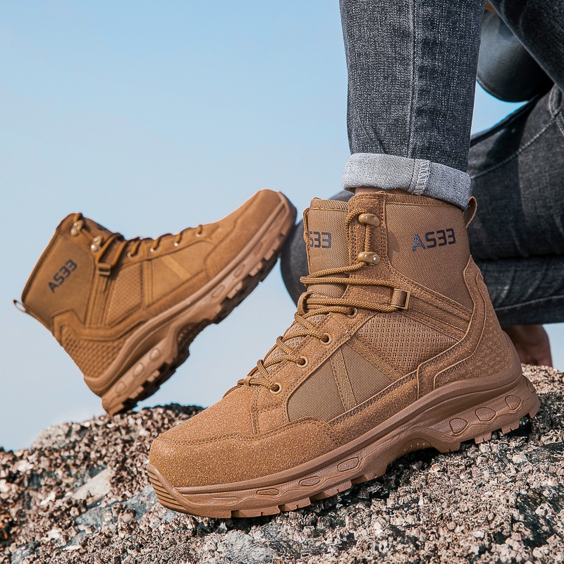 Men's Military Tactical Boots  - Sewing Zipper ulasan dan harga