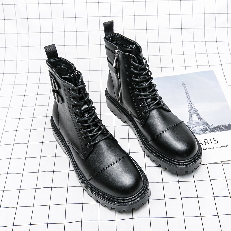 Brand Men's Naked Boots Fashio - Sewing Zipper ulasan dan harga