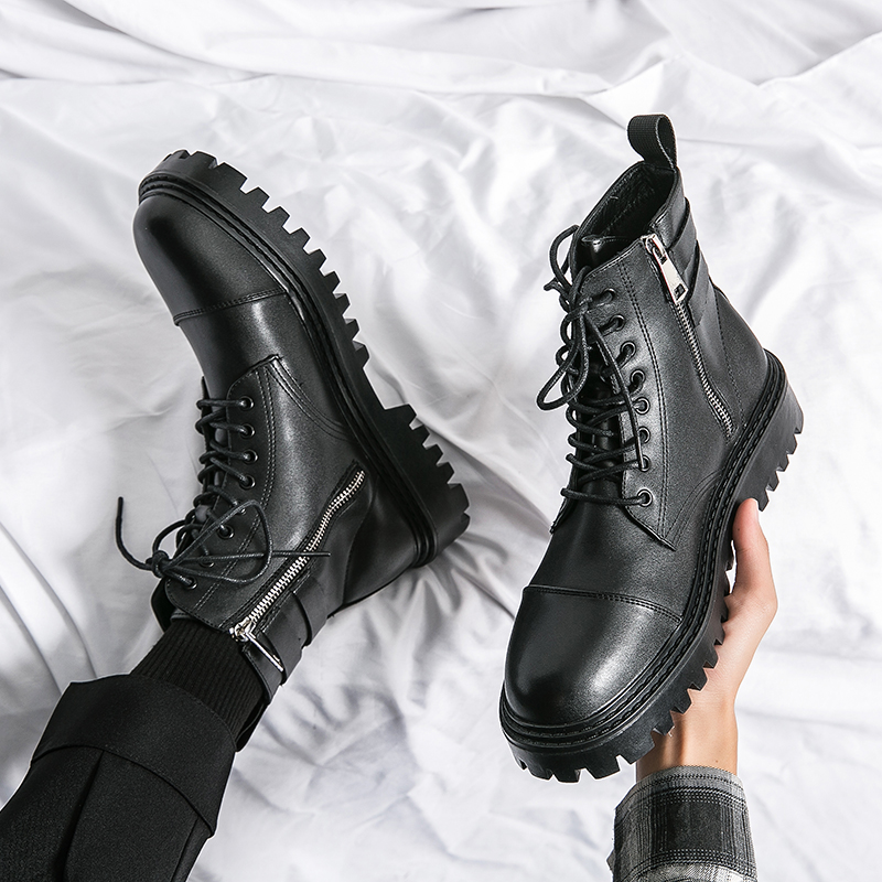 Brand Men's Naked Boots Fashio - Sewing Zipper ulasan dan harga