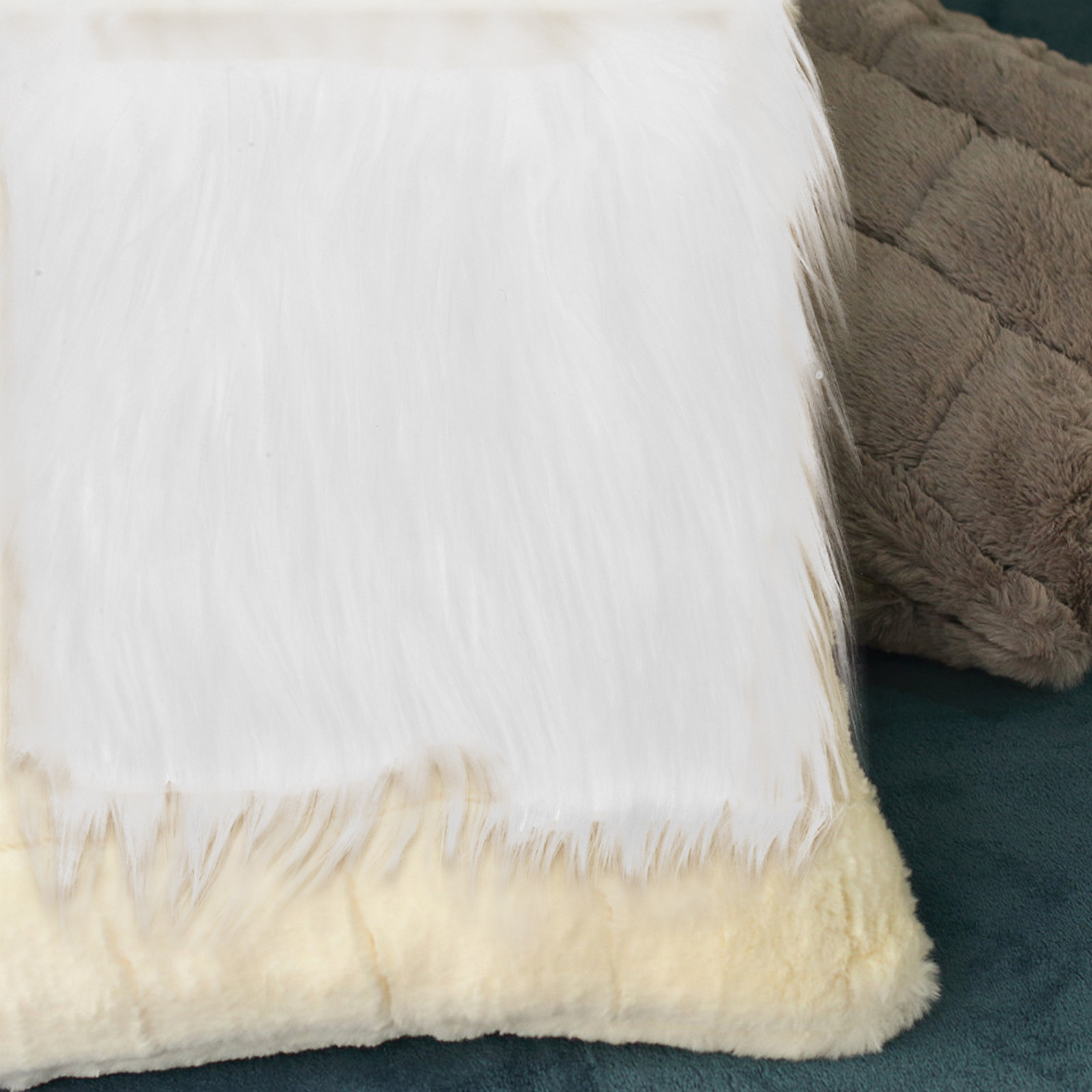2Pcs Square Long Hair Faux Fab - Sewing And Textile ulasan dan harga