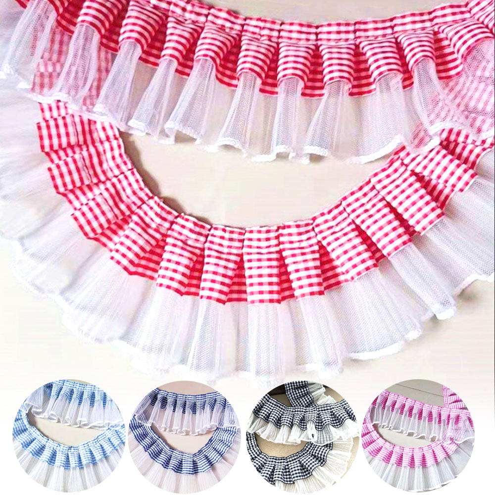 7CM Wide Plaid Pleated Cloth T - Textile And Sewing Supply ulasan dan harga