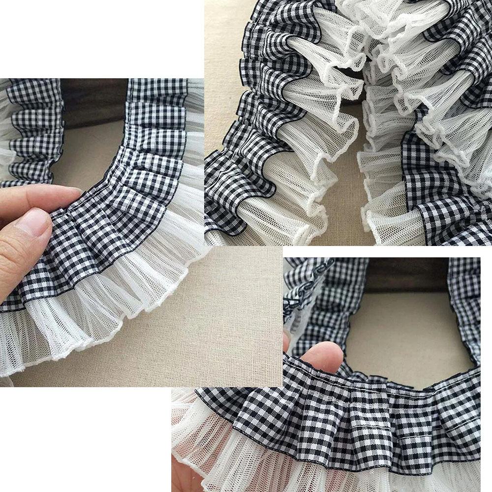 7CM Wide Plaid Pleated Cloth T - Textile And Sewing Supply ulasan dan harga