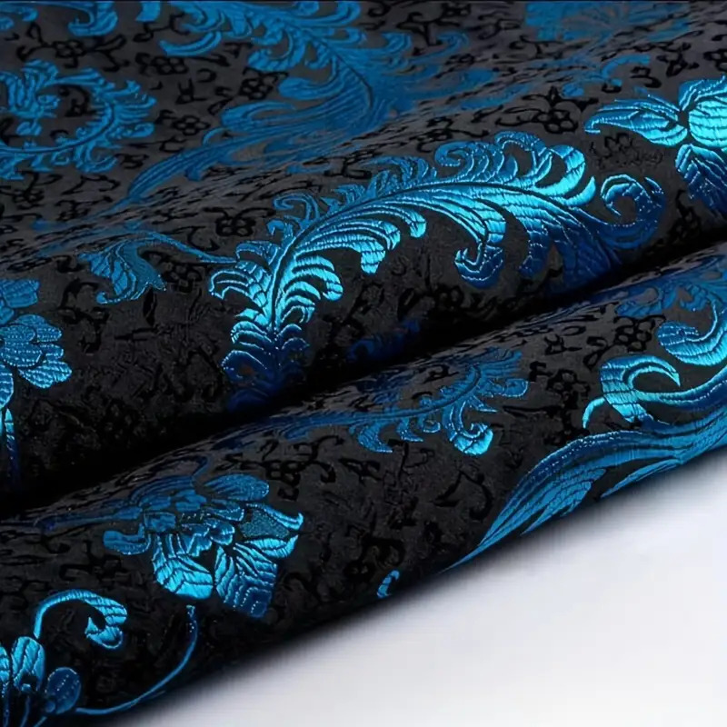 3D Blue Phoenix Tail Brocade F - Sewing Fabric ulasan dan harga