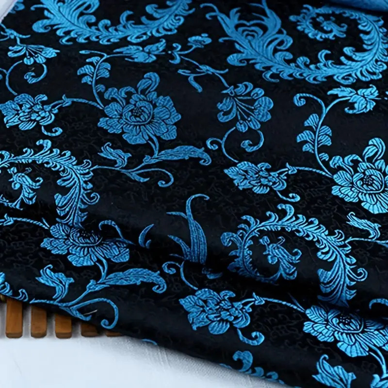 3D Blue Phoenix Tail Brocade F - Sewing Fabric ulasan dan harga