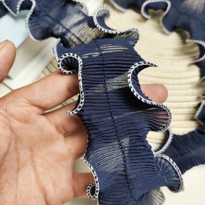 Dark blue Chiffon center Pleat - Textile Sewing Factory ulasan dan harga